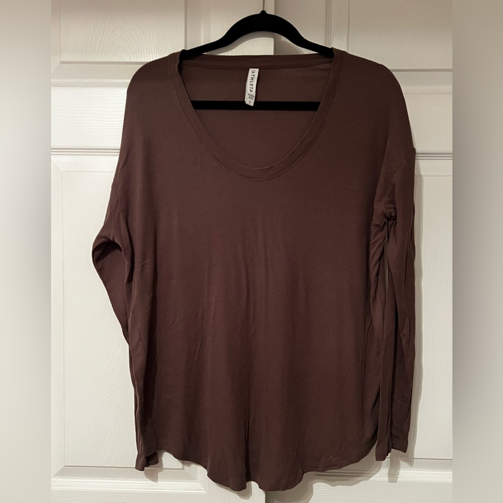 Athleta Chocolate Long Sleeve Women's Top